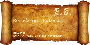 Romhányi Botond névjegykártya